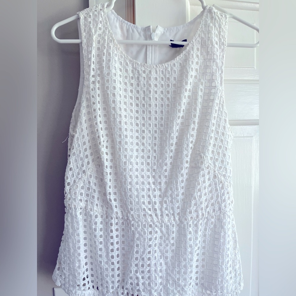 Ann Taylor Eyelet Top Sleeveless